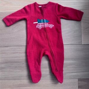 monica + andy fleece zipper one piece tree haul pattern, 0-3M